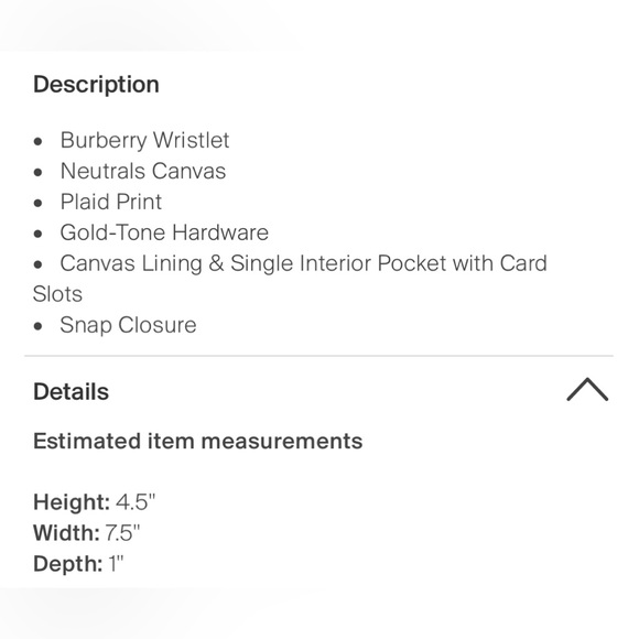 Burberry Canvas Plaid Print Wristlet - Picture 4 of 5